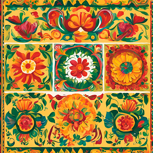 Fonds Mexicains - 001 Fiesta Floral / MUG 11oz avec imprimé enveloppant