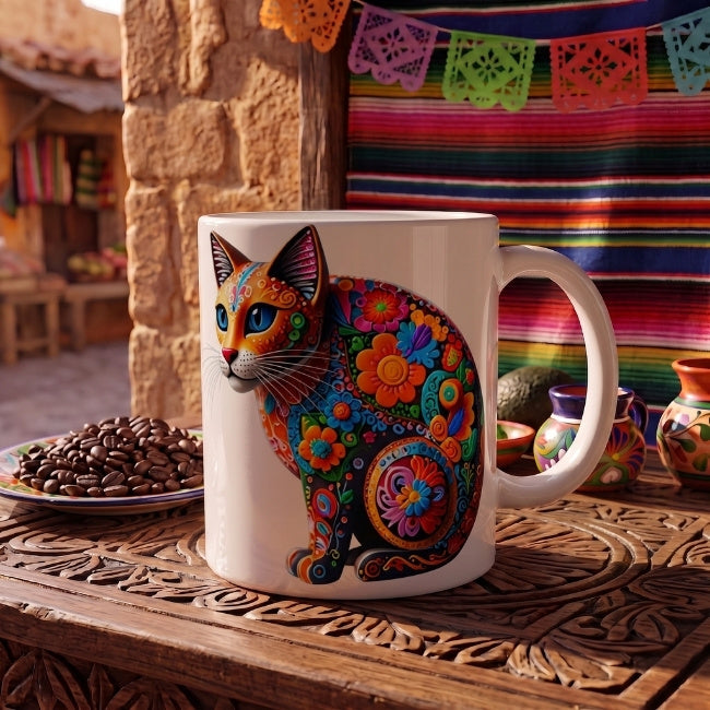 Alebrije Gato - 002 / MUG 11oz con impresión envolvente