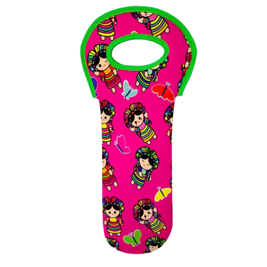 Porta Vinos Térmico - Muñeca Queretana Rosa