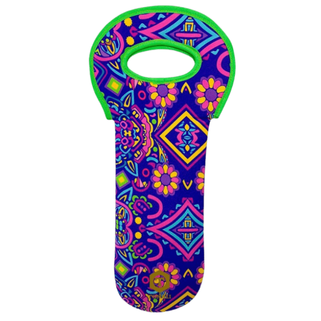 Porta Vinos Térmico - Arte Huichol Morado