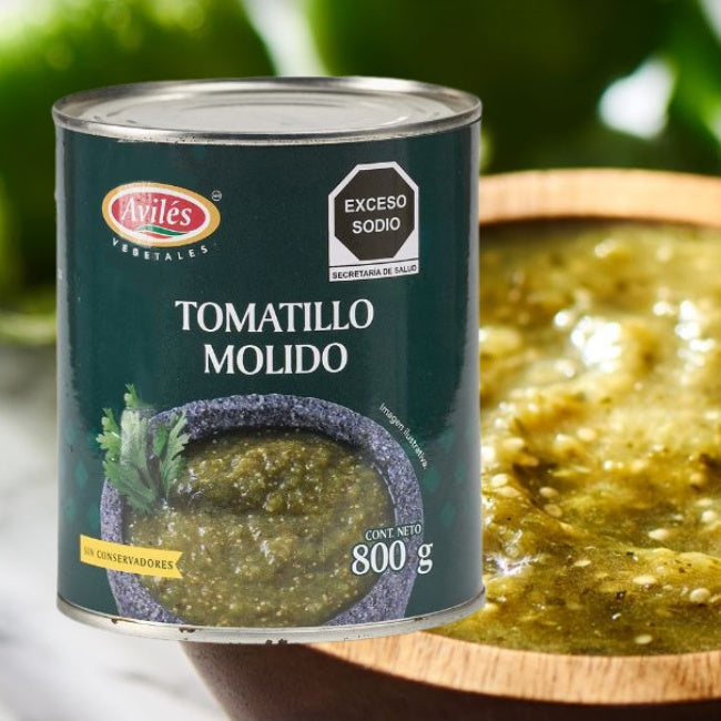 Tomatillo Molido verde AVILES 800 gr. (Lata)