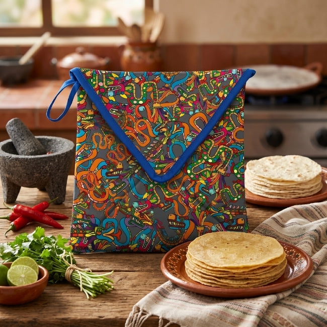 Enveloppe chauffante pour tortillas - Gris aztèque (21cmX21cm-500g / 2 heures)