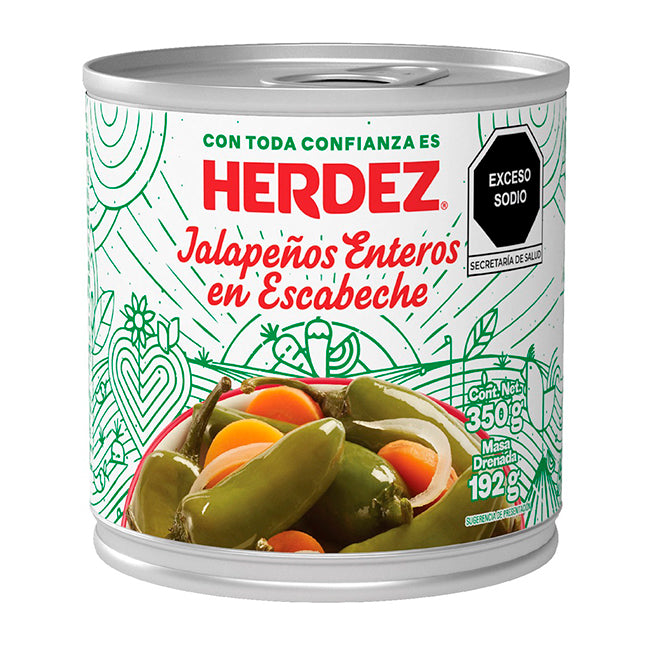 Chiles Jalapeños Enteros Herdez 350 g (lata)