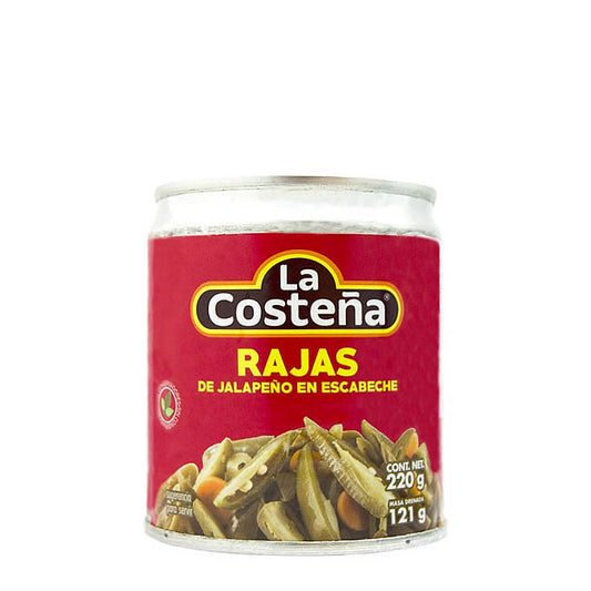 Chiles Jalapeños Rajas Verdes "La Costeña" 220 g