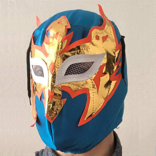 Mascara de luchador en tela color azul