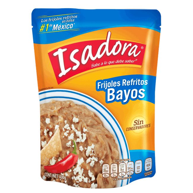 Frijoles Bayos Refritos “Isadora” 430 g (Pouch)