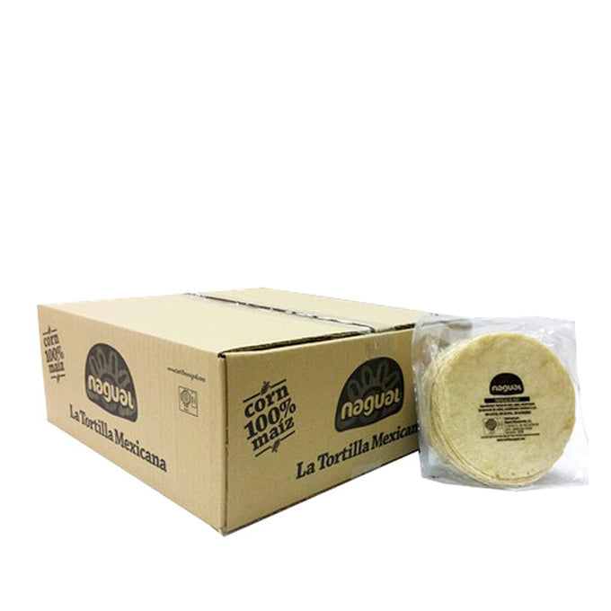 Tortillas Nagual de maíz blanco, 15 cm, paquete de 20