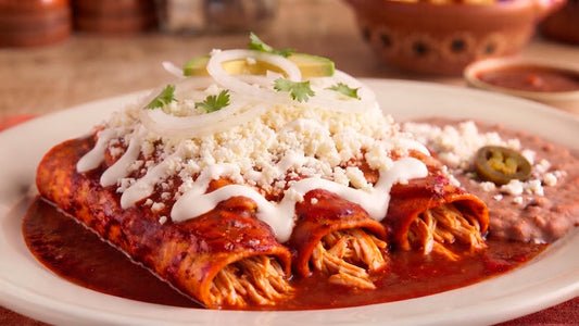 Enchiladas rojas de pollo