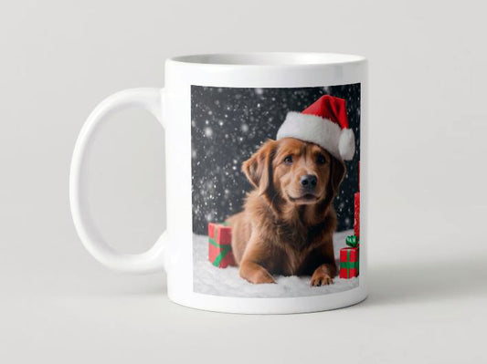 Navidad - 005b Perro / MUG 11oz con impresión envolvente