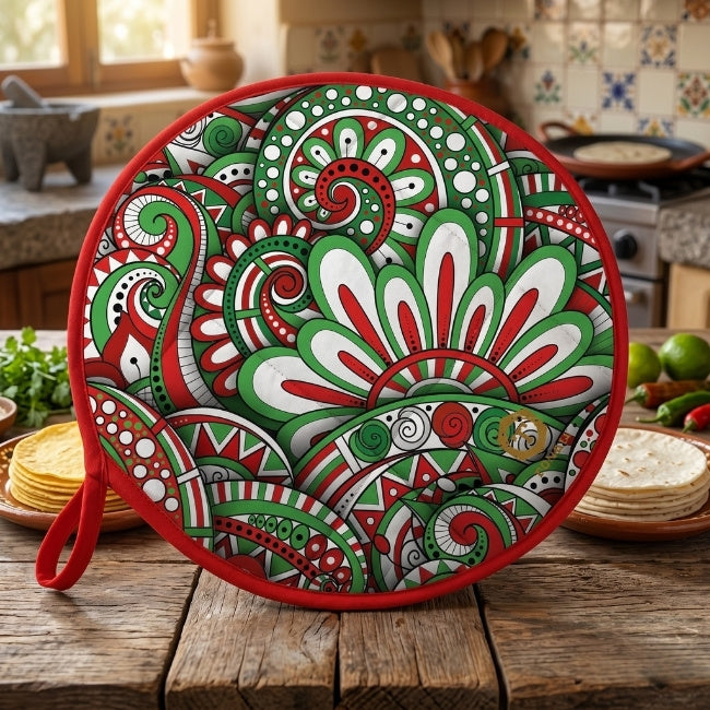 Round Insulated Tortilla Warmer - Tricolor Pineda (24cm-500g / 2 hours)