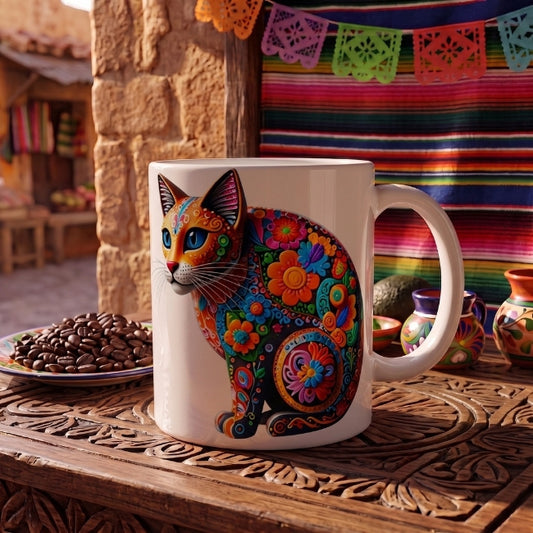 Alebrije Gato - 002 / MUG 11oz con impresión envolvente