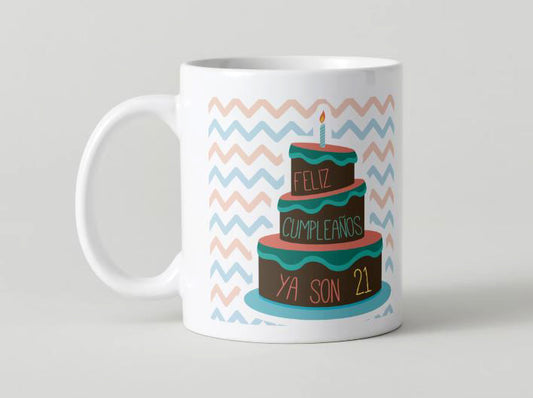 Cumpleaños - 045-21 / MUG 11oz con impresión envolvente