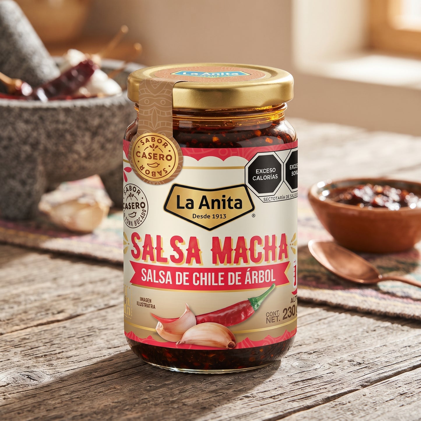 Salsa Macha de Chile de Árbol La Anita 230 g