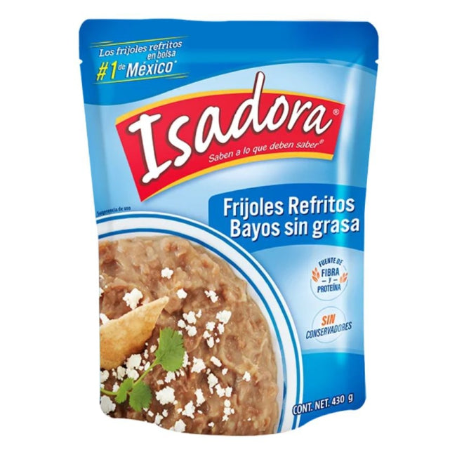 Frijoles Bayos Refritos “Isadora” SIN GRASA 430 g (Pouch)