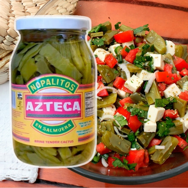 Nopalitos en tiras Azteca 460 gr (frasco)
