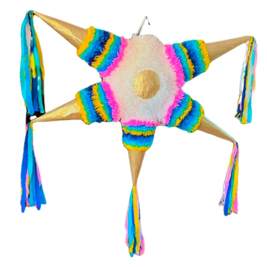 Piñata Artisanale "Pointe Dorée - BLEU" Grande 