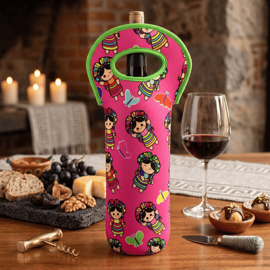 Porta Vinos Térmico - Muñeca Queretana Rosa