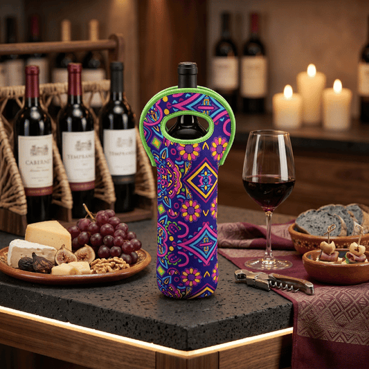 Porta Vinos Térmico - Arte Huichol Morado
