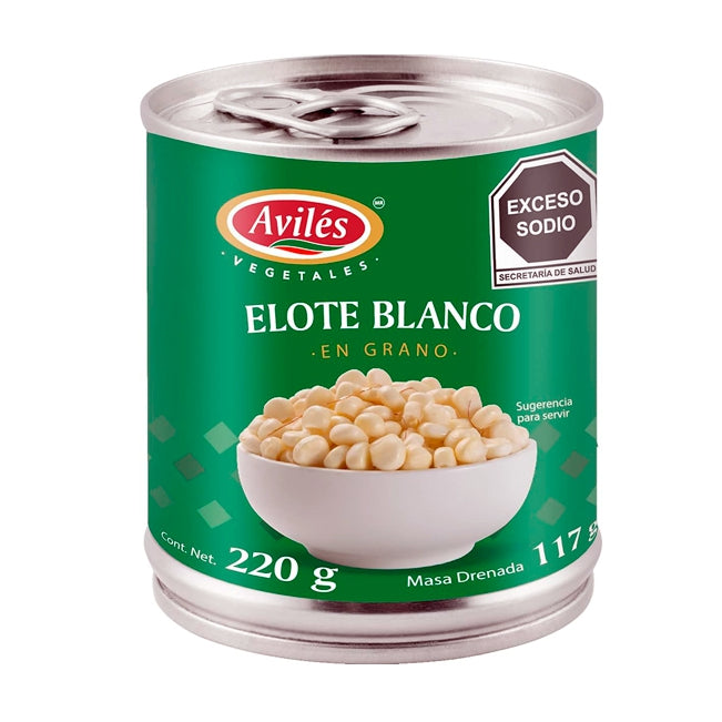 Elote Blanco en grano para esquites "AVILES" 220 gr