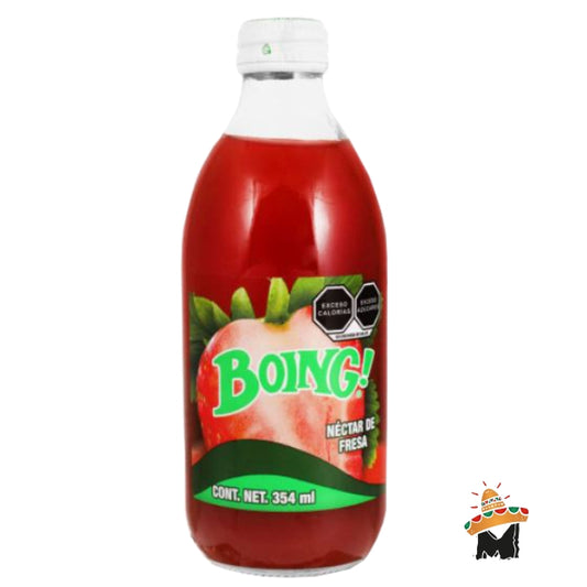 Boing boisson gazeuse aromatisée à la fraise 354 ml (Bouteille)
