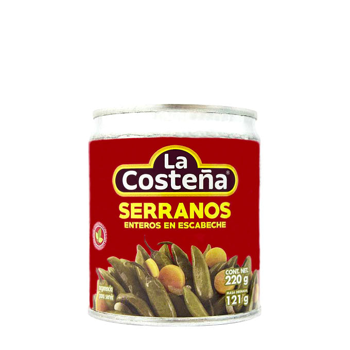 LA COSTEÑA whole Serrano Peppers, Green 220 g