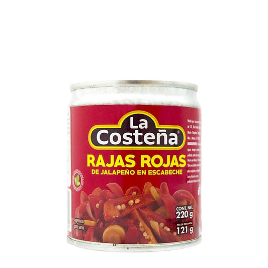 Chiles Jalapeños Rajas Rojas "La Costeña" 220 g